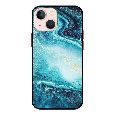 Husa IPhone 15 Plus, Protectie AirDrop, Marble, Turquoise